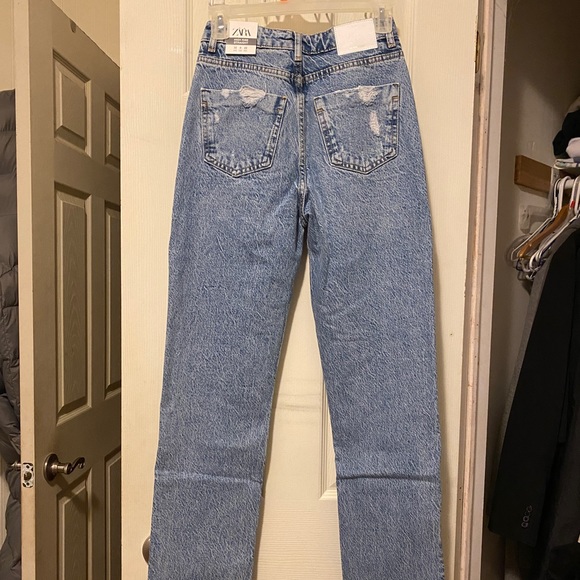 Zara High Rise Straight Leg Jeans - Picture 10 of 11
